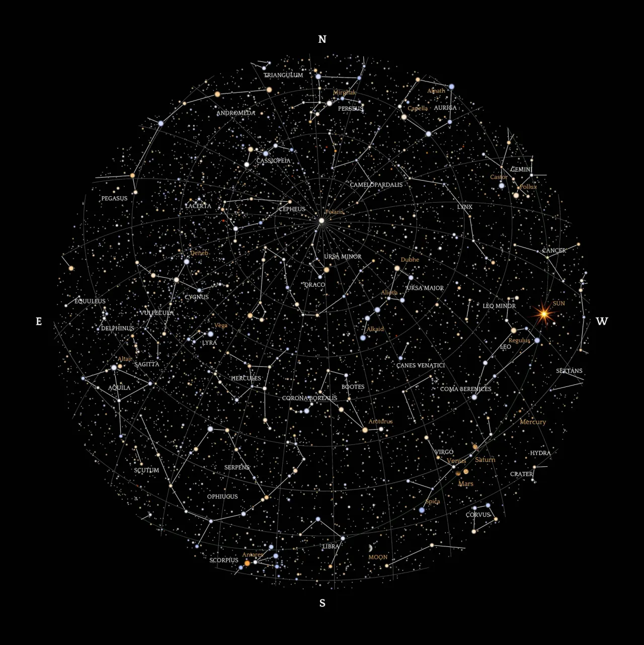 Une carte stellaire est une carte détaillée du ciel tel qu'il apparaît de n'importe où sur Terre, dans le passé, le présent ou le futur.