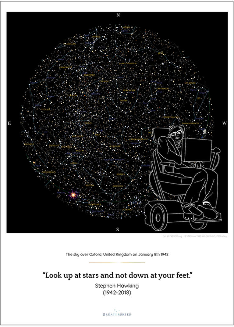 Notre carte du ciel hommage au professeur Hawking