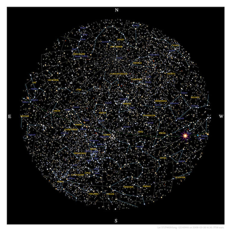Exemple de carte : les étoiles au-dessus de San Francisco